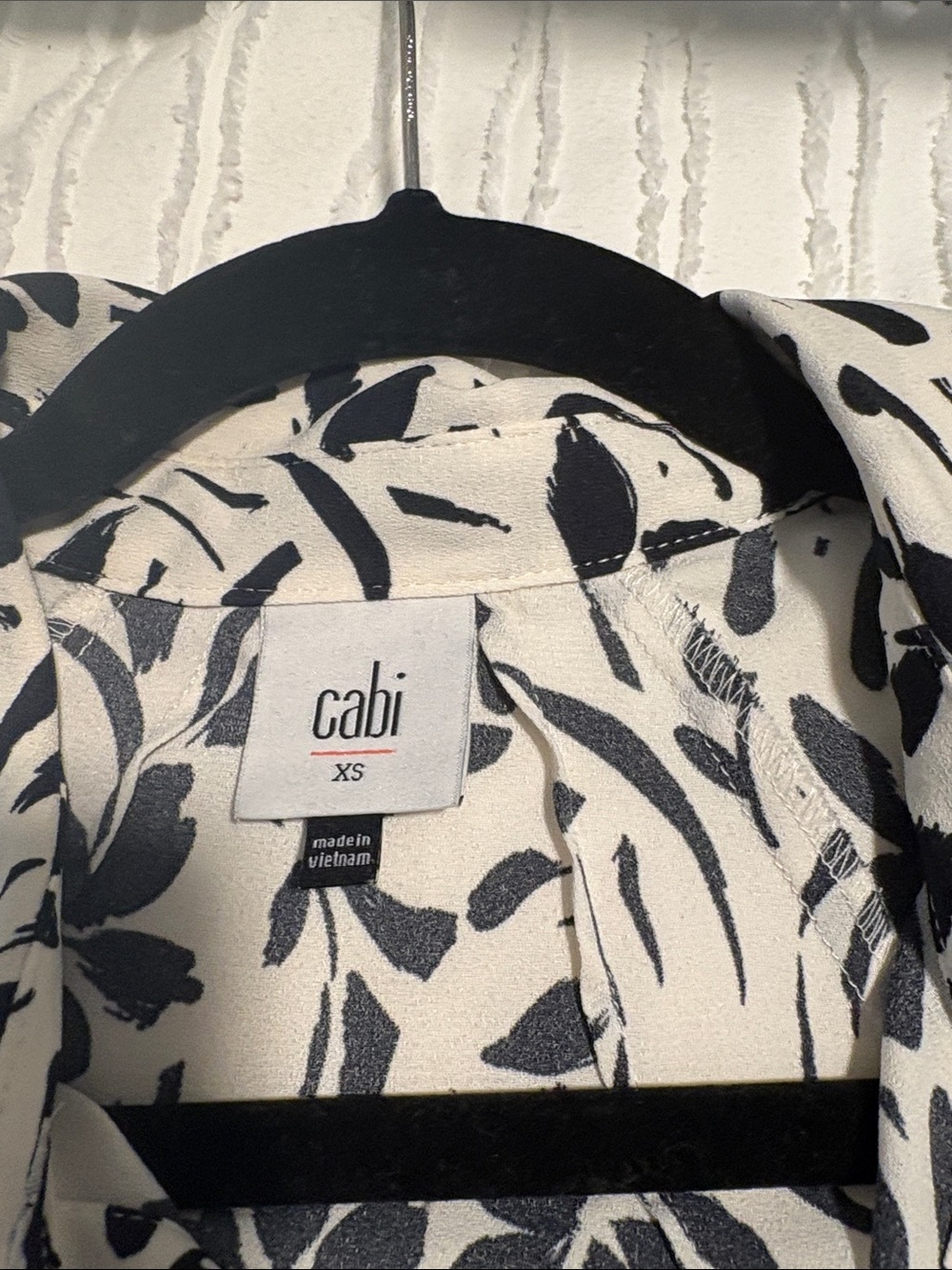 CAbi Quintessential Black and White Floral Button-Down Blouse - Picture 5 of 10